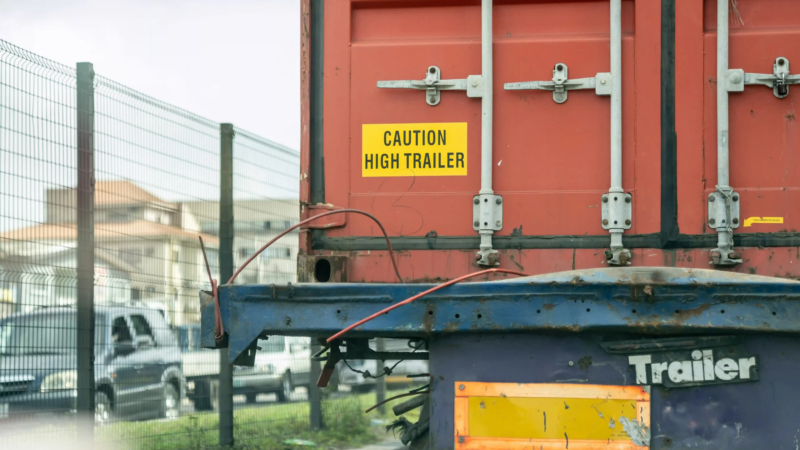 container truck at border