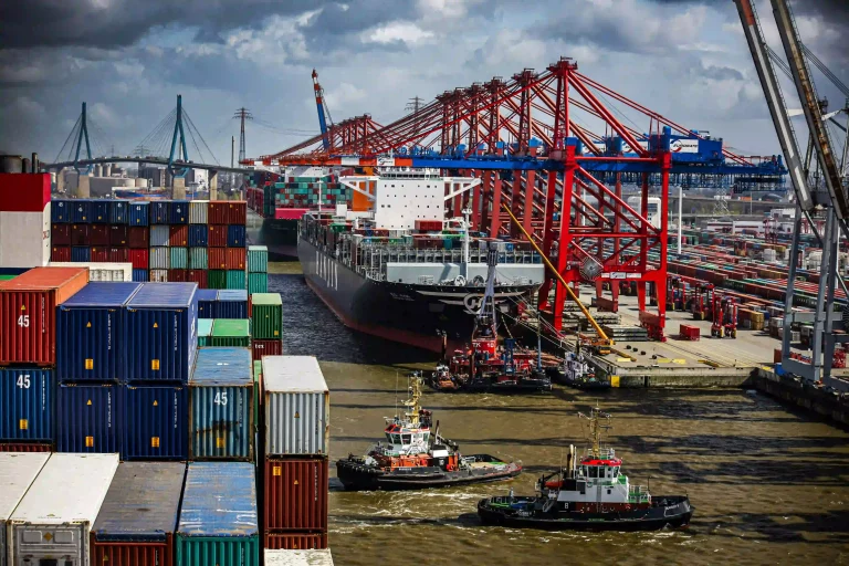 container ship in port